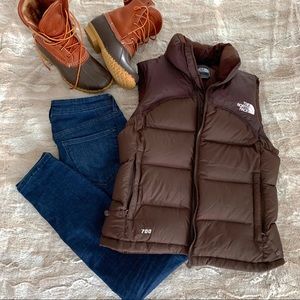 The North Face Puffer Vest Nuptse, brown, XS